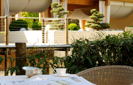 Cafettino sulla terrazza nel perco